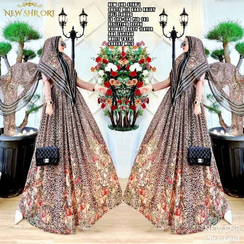Gamis SHR Syari'i Tutul Coklat Milo