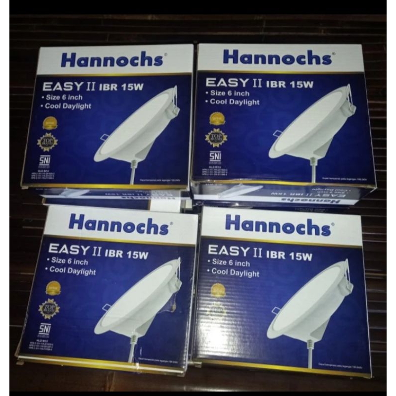 lampu downlight hannochs 15 wat putih bulat easy cdl ibr tanam dalam plafon
