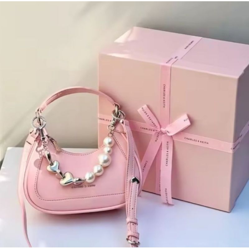 GiftSet tas Cinta fisrtlove CK Tas pink Charlesh & Keith Tas mini love