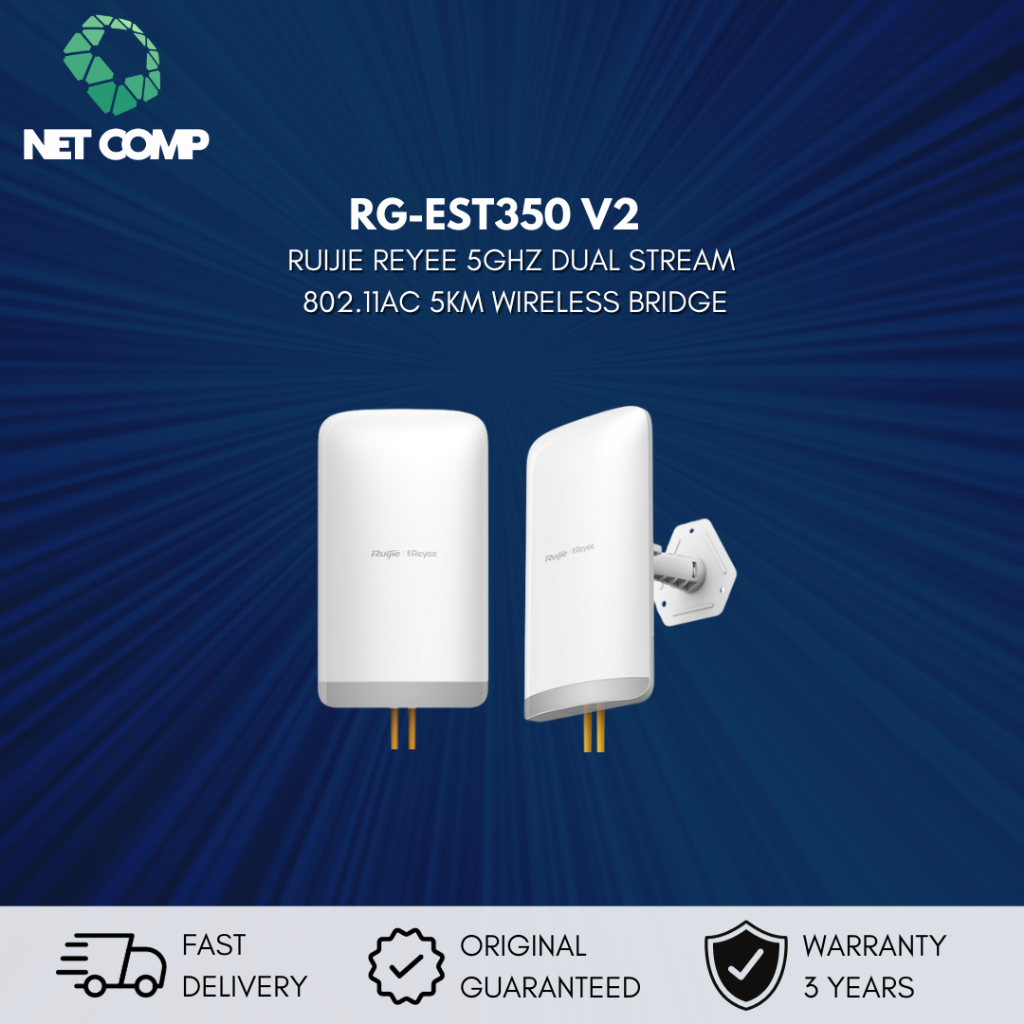 RG-EST350 V2 RUIJIE REYEE 5GHZ DUAL-STREAM 5KM WIRELESS BRIDGE