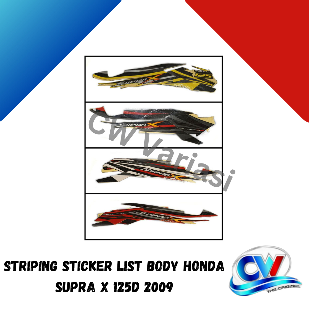 Striping Sticker List Body Supra X 125D 2009