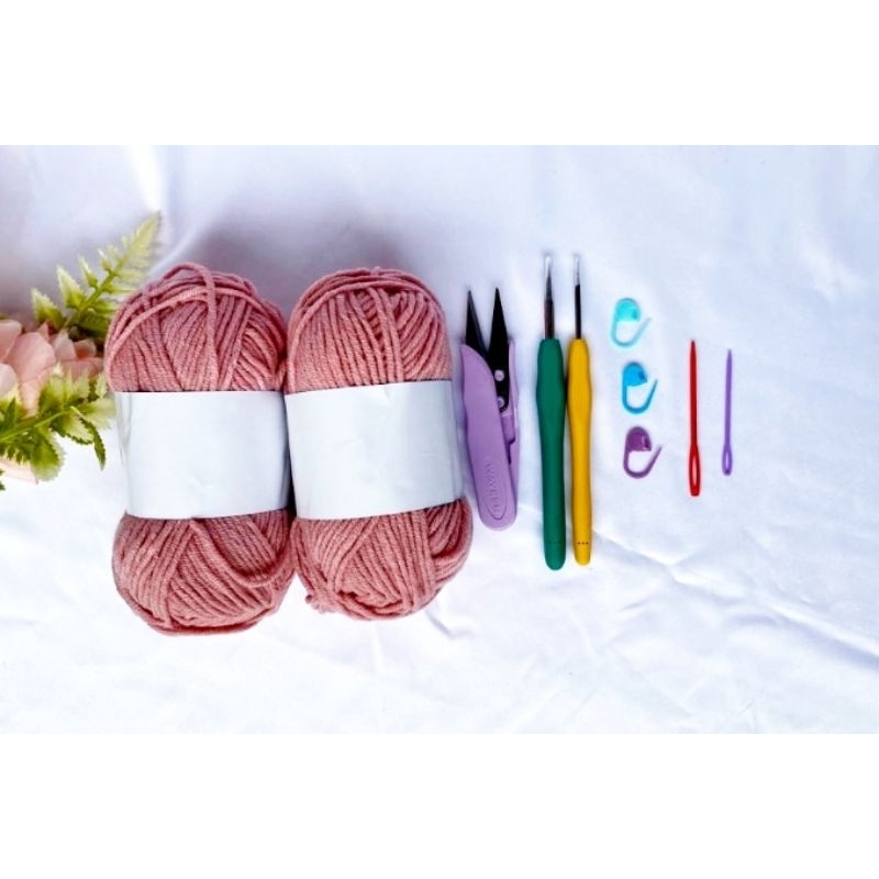 Paket Rajut Untuk Pemula Kit Rajut Set Alat Rajut