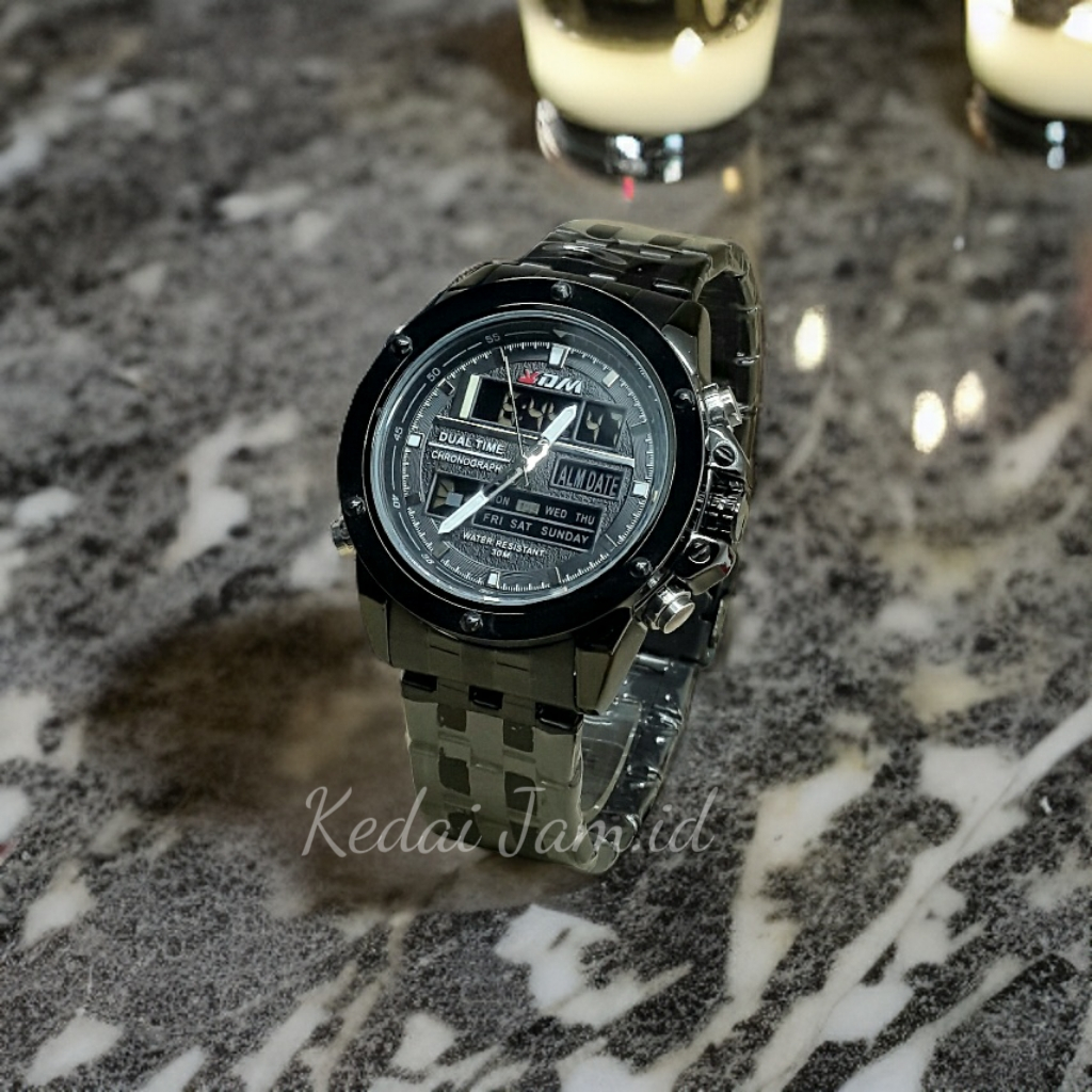 Jam Tangan Kademan Rantai Stainless Steel K9068G DualTime Original