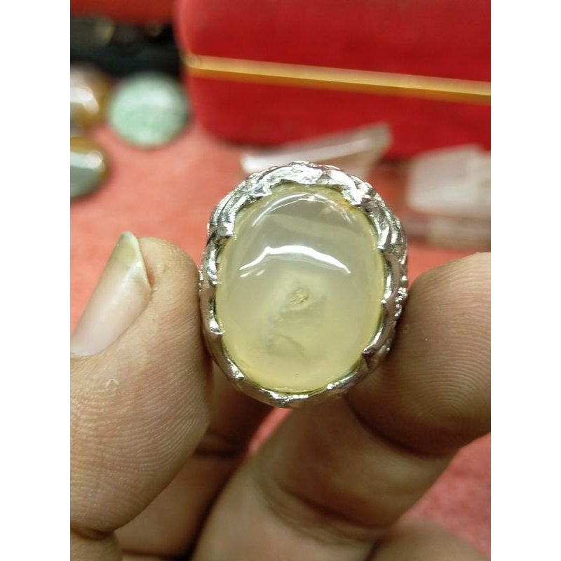 cincin batu akik natural anggur combong lawas