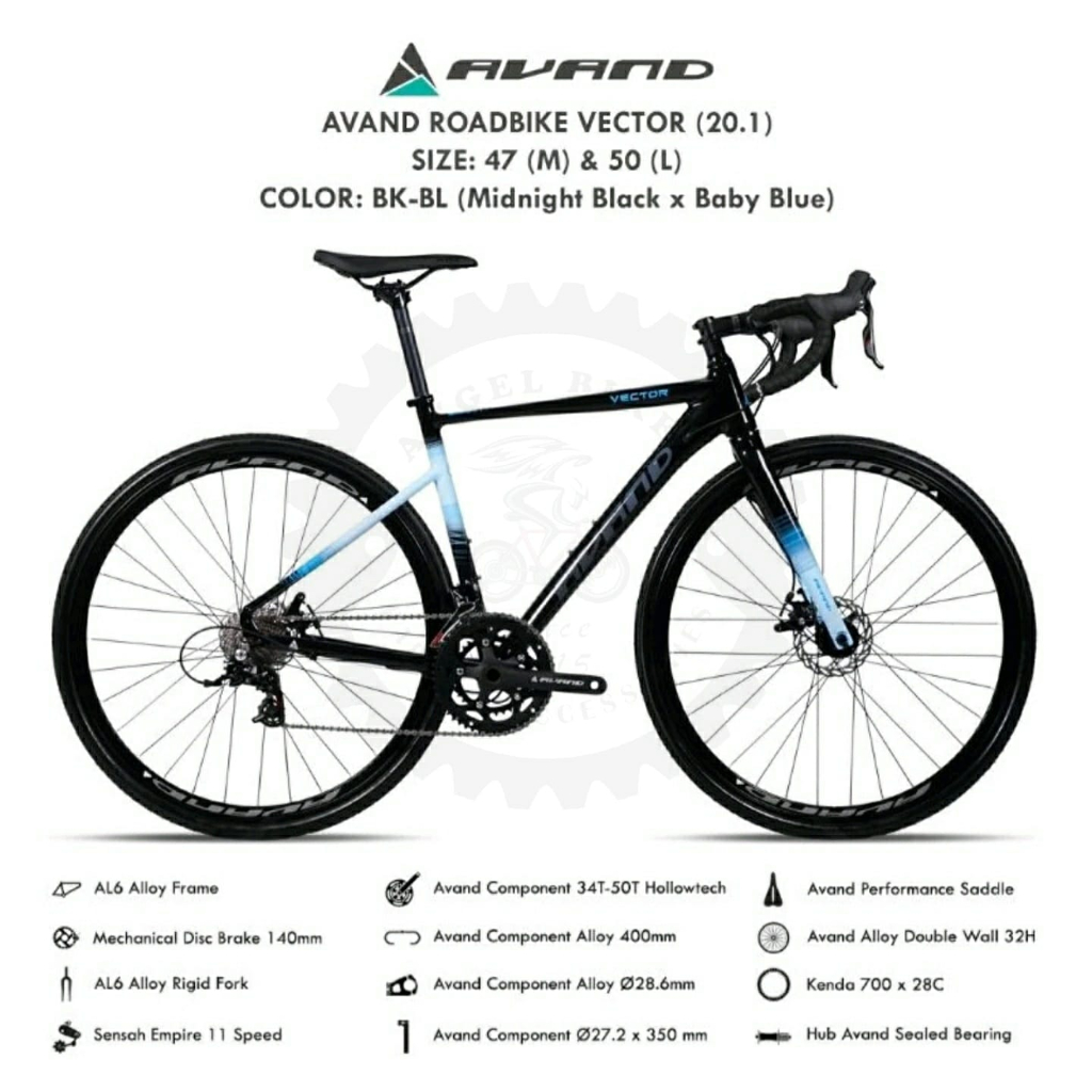 Sepeda Balap Roadbike Avand Vector 700c 2x11 Speed