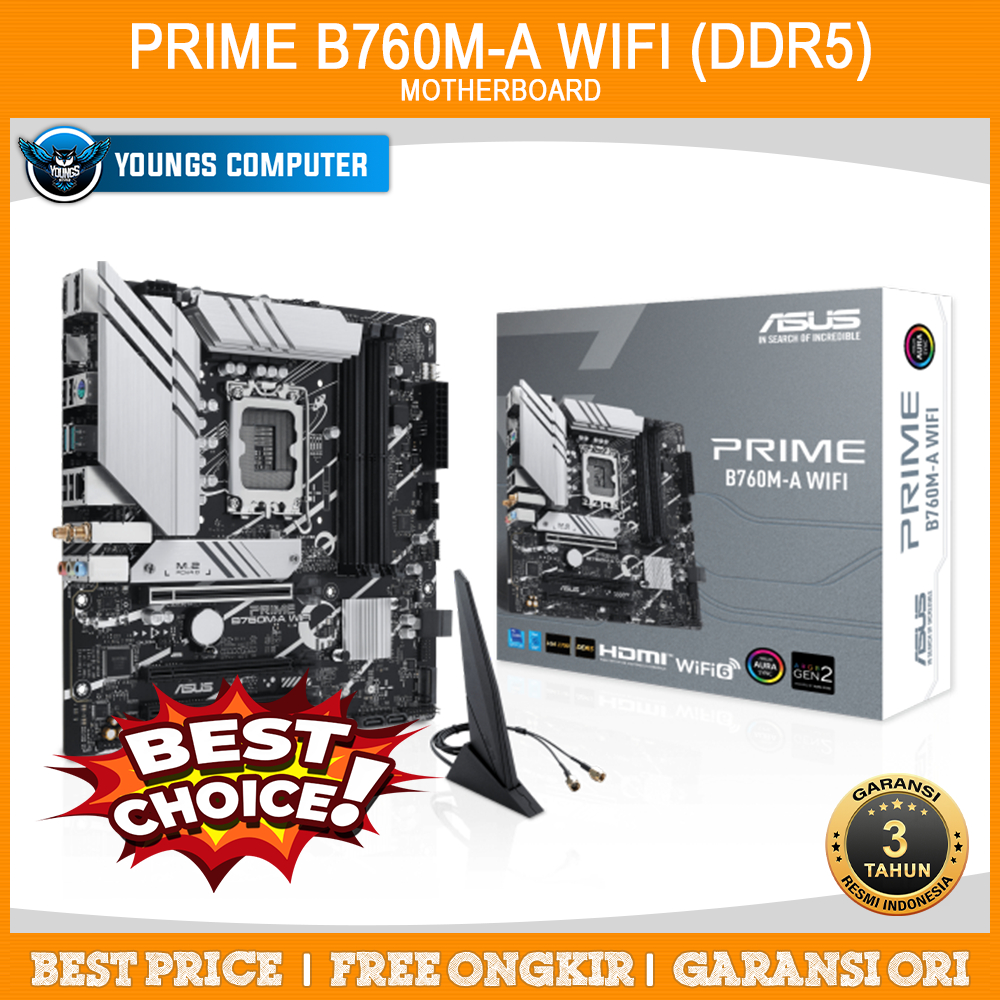 ASUS PRIME B760M-A WIFI D5 (DDR5) | MOTHERBOARD INTEL LGA1700 B760 mATX