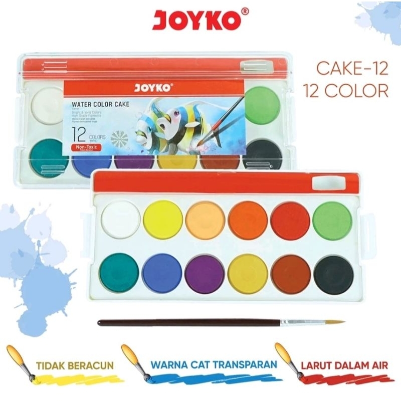 

Cat Air Joyko Water Color CAKE 12 Warna