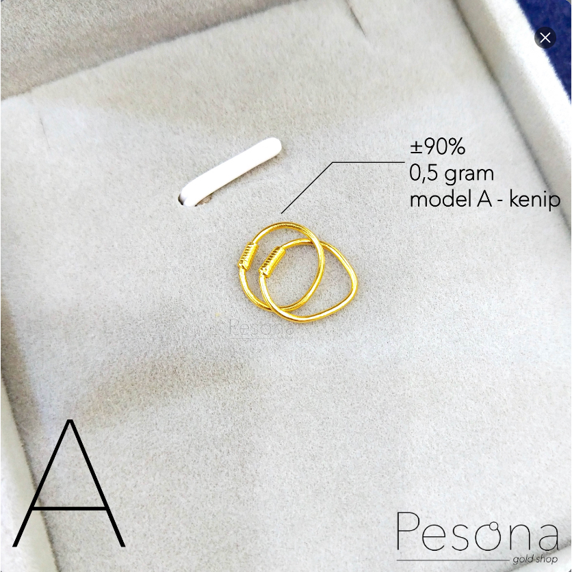 ANTING BAYI/BABY EMAS 90% BERAT 0,5-1 GRAM ANTIIRITASI