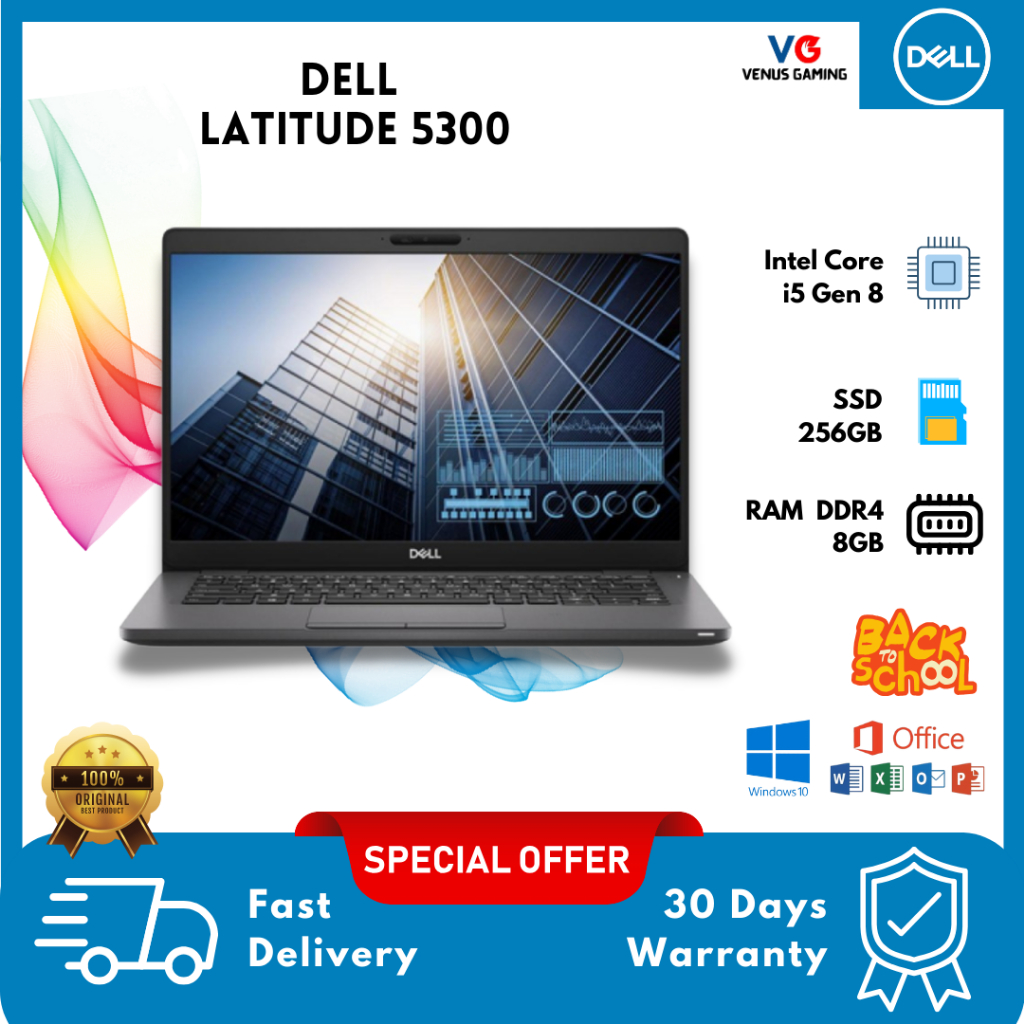 Laptop Mulus Like New Dell 5300 Core i5 Gen 8 RAM 8GB SSD 256GB