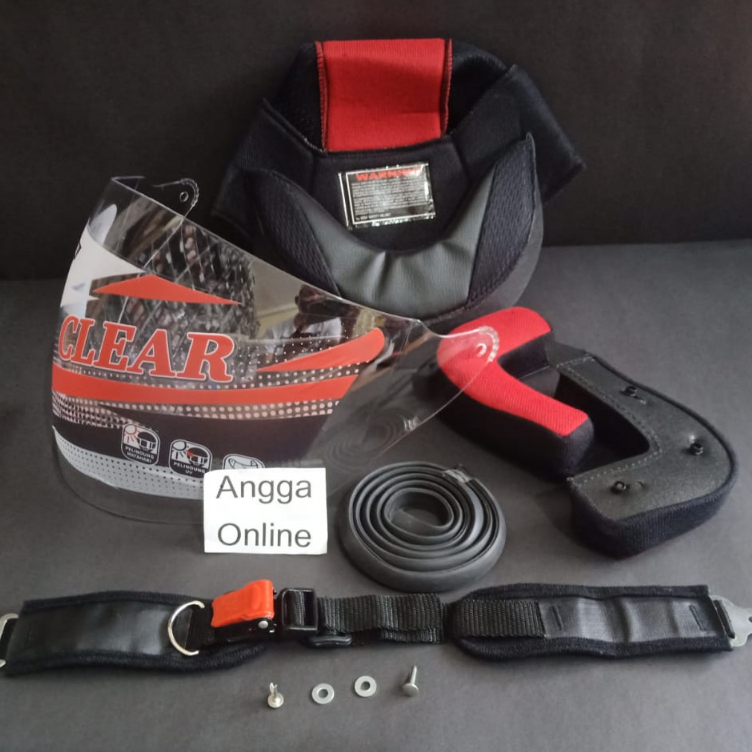 Paket GM Interceptor, Busa Helm GM Interceptor + Kaca Helm GM Interceptor + Lis Karet helm  + Tali H