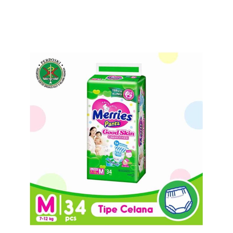popok merries ukuran M 34