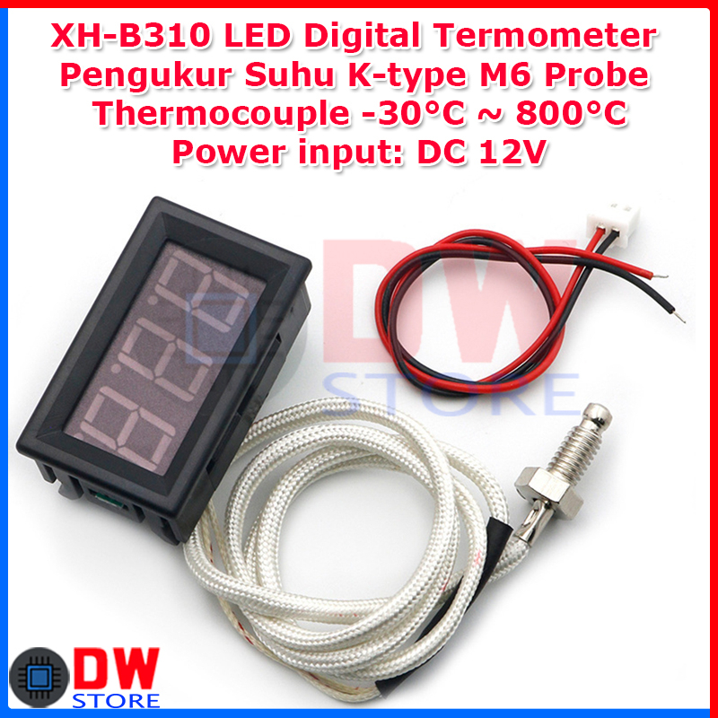 XH-B310 Thermometer LED Digital Sensor Probe K Termometer Suhu -30 sampai 800 derajat Celcius