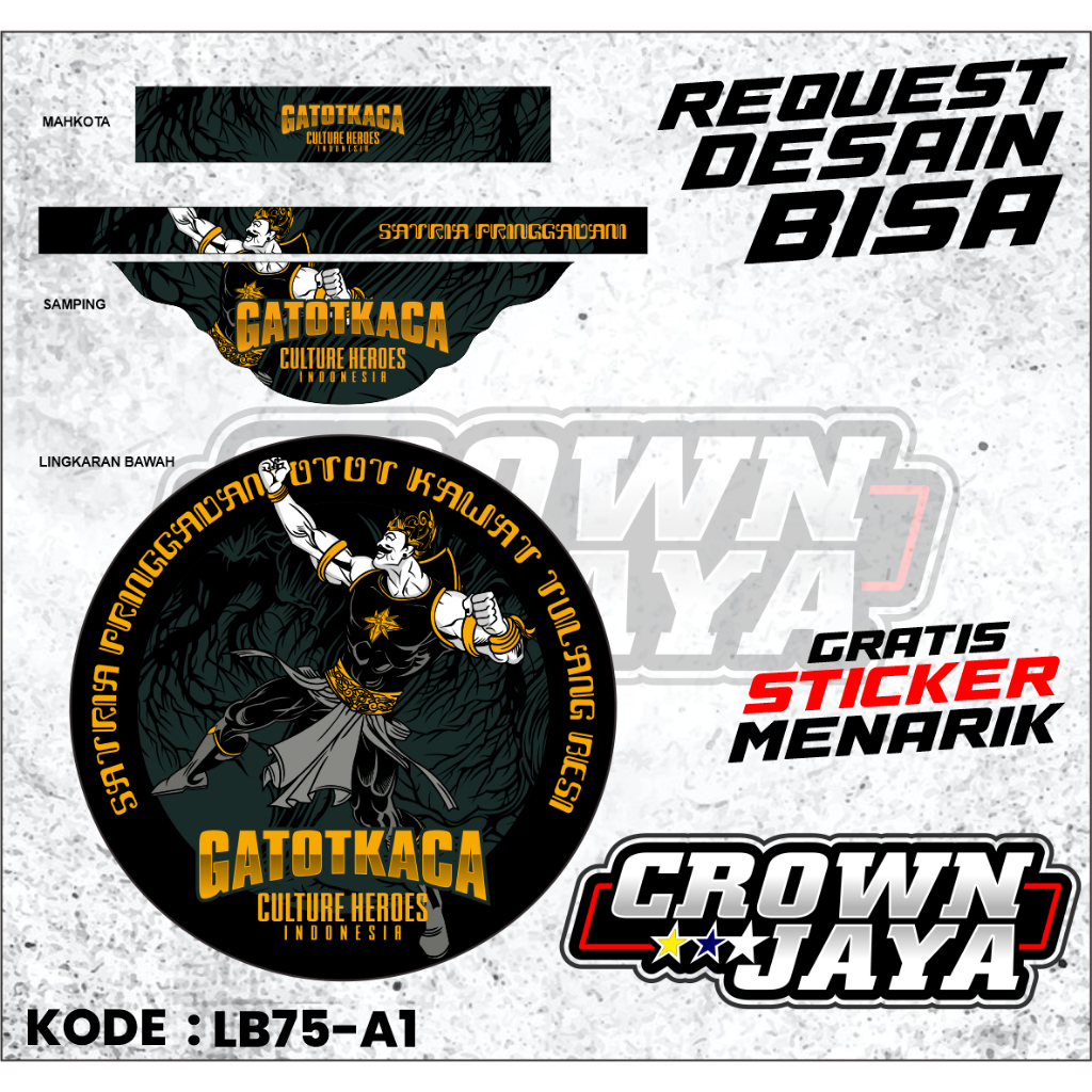 DECAL STIKER SANGKAR LOVEBIRD DESAIN GATOTKACA - STIKER SANGKAR TEBOK LOVEBIRD VARIASI HOLOGRAM CUST