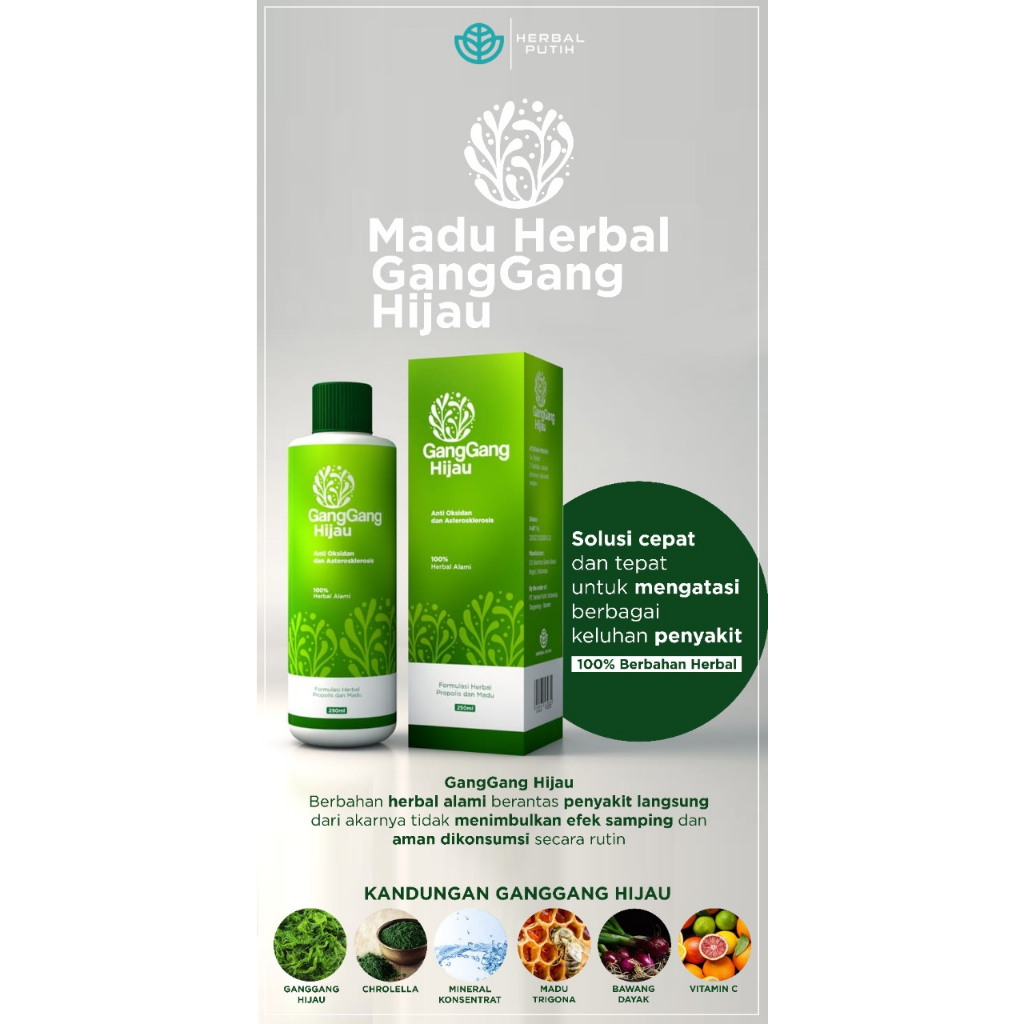 Promo 2 Botol - Madu Herbal Ganggang Hijau Obat Darah Tinggi / Stroke / Gangguan Jantung - Original