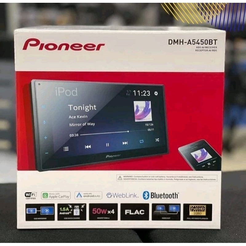 Head unit android pioneer DMH A5450BT  - pioneer dmha5450bt double din carplay
