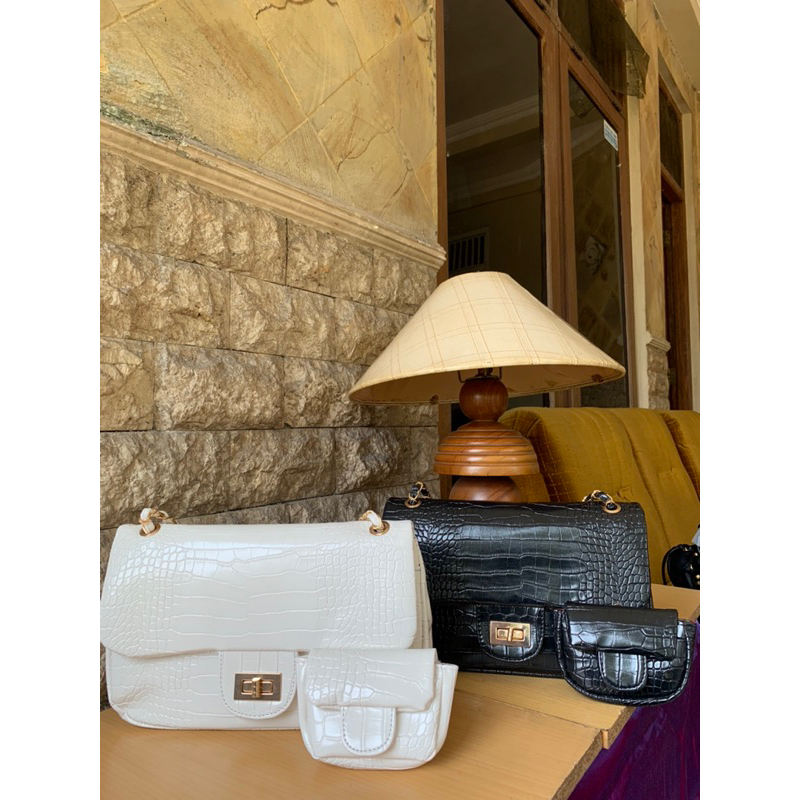 tas slempang wanita ale bag croco pemium tas croco tas boy free pouch