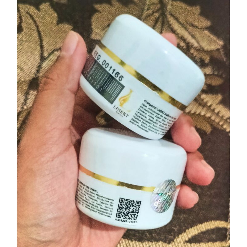 LinSky cream full putih BPOM kode L memutihkan mencerahkan wajah original segel berhologram