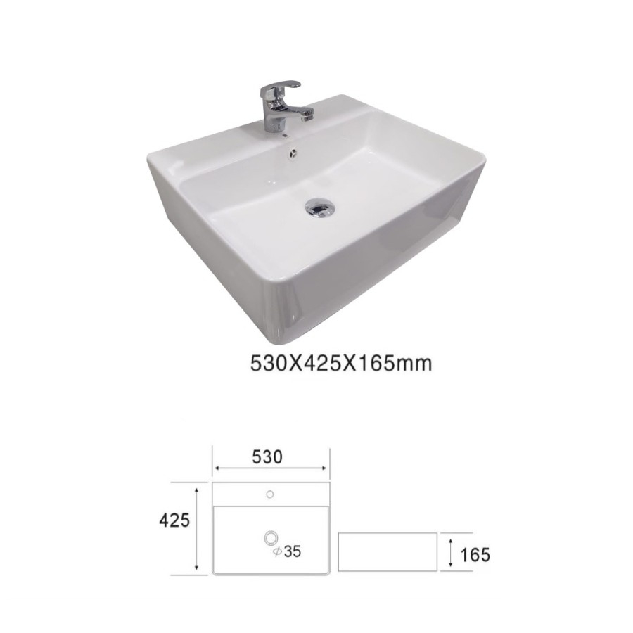 Astrea Fashion Set Wastafel Gantung Kotak Keramik Europe Enchanting E1357Set