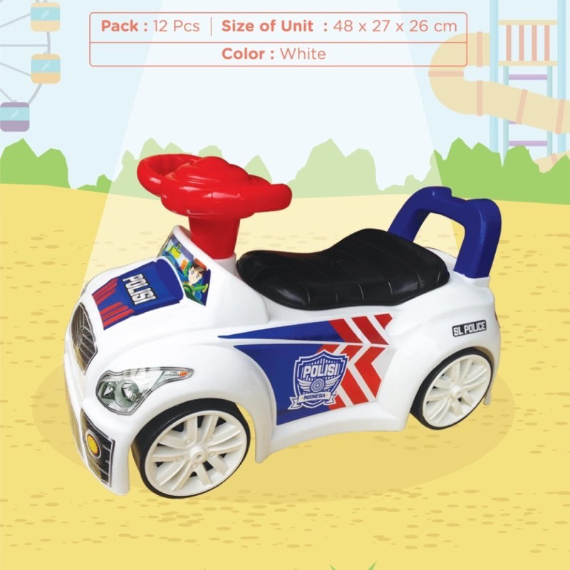 (BISA COD) MAINAN ANAK MOBIL DORONG POLISI / Mainan Mobil Duduk Ride On SL POLICE / Mobil Polisi / Mobil Anak