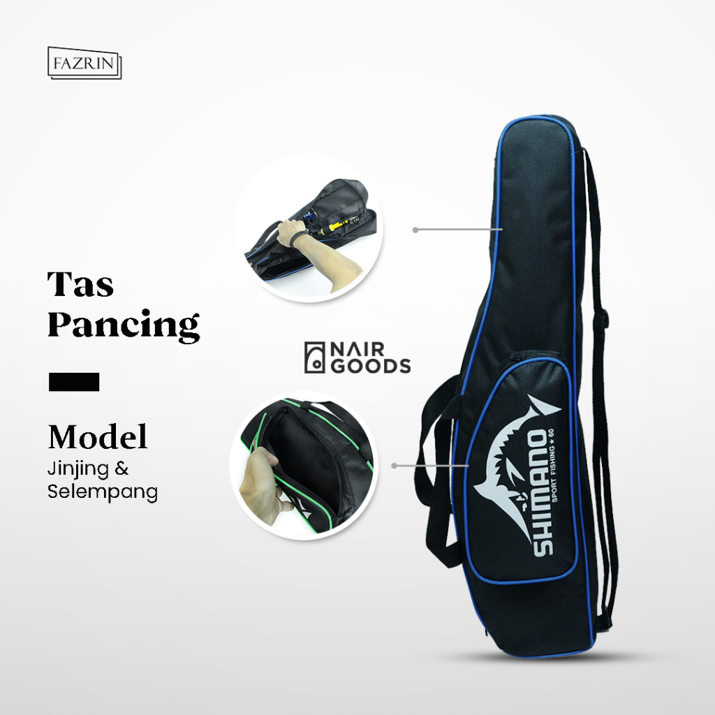 Tas Joran Pancing Anti Air Tas Selempang Pancing Murah Kualitas Premium Ukuran 60 Cm 75 Cm 90 Cm Bah