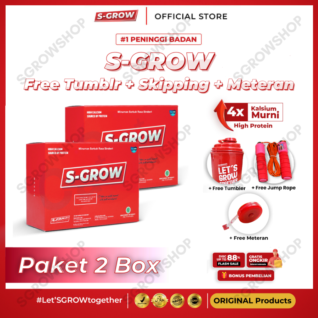 

S-GROW Susu Peninggi Badan Terbaik isi 2 Box