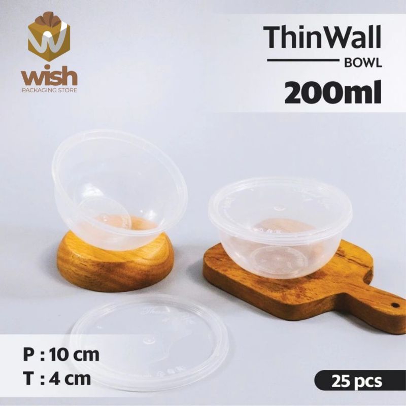 cup puding 200 ml / mangkuk plastik 200 ml thinwall / bowl 200 ml
