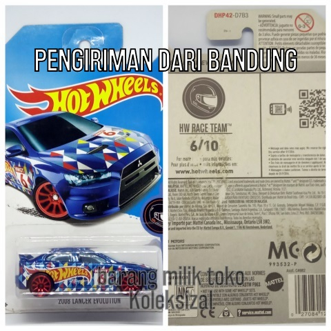 Hot Wheels 2008 Mitsubishi Lancer Evolution HW Race Team Biru