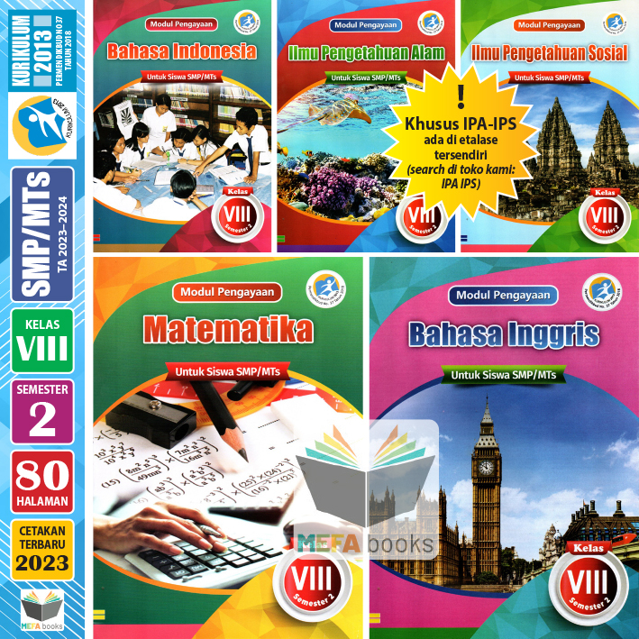 LKS SMP MTs Kelas 8 Semester 2 & 1 Kurikulum 2013 CV Arya Duta