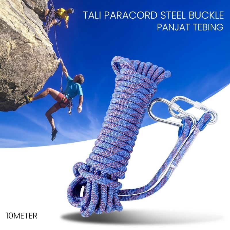 Tali Paracord Panjat Tebing - Rope Climbing With Carabiner