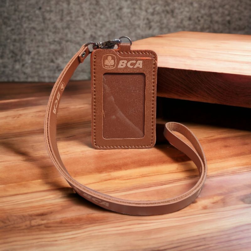 Tempat id card kulit BCA lanyard id card holder BCA