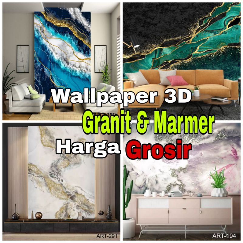 Wallpaper 3D / Wallpaper 3D Plafon / Wallpaper 3D Dinding / Wallpaper 3D Granit / Wallpaper 3D Marmer