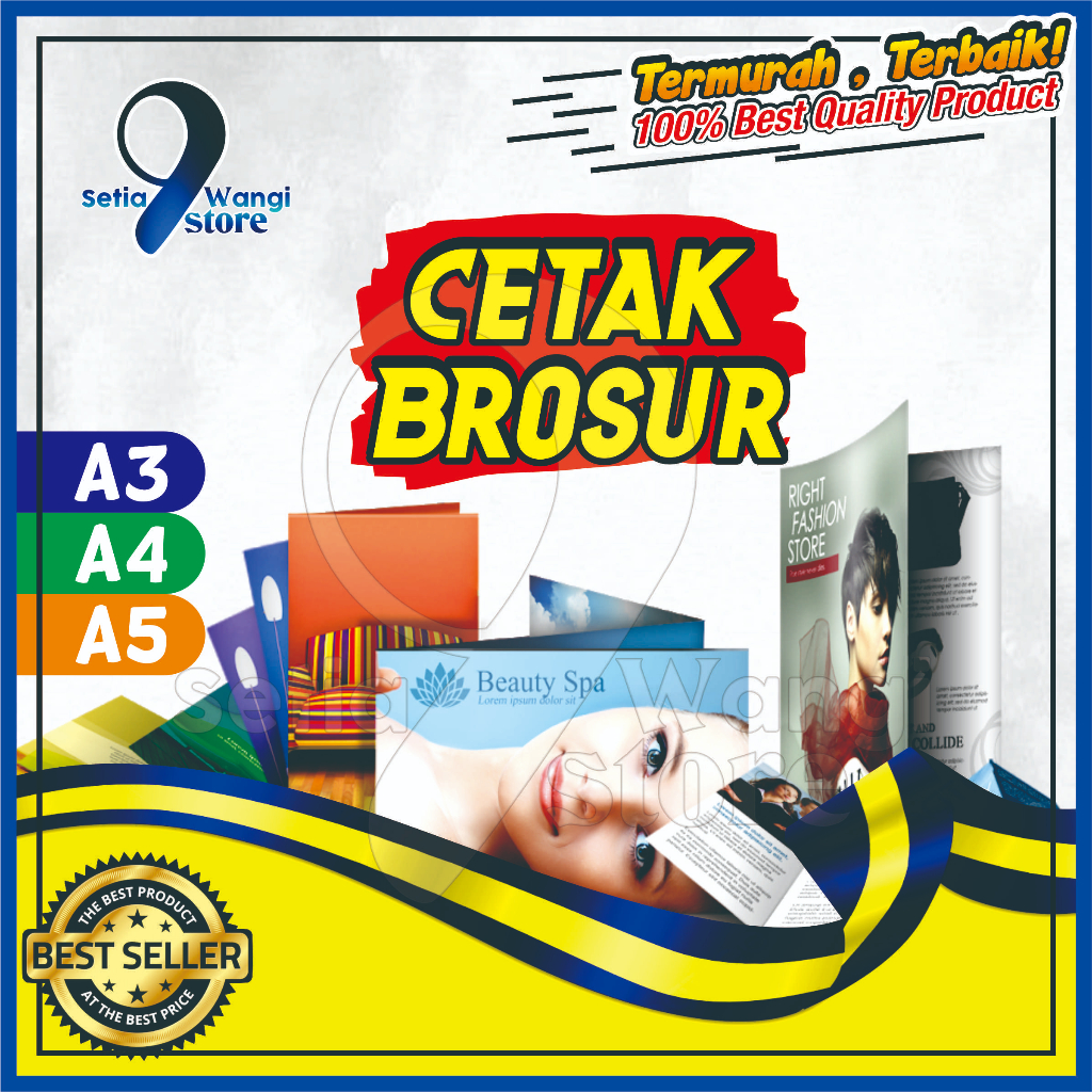 Cetak Brosur A5 A4 A3 Full Color Murah Free Custom Desain