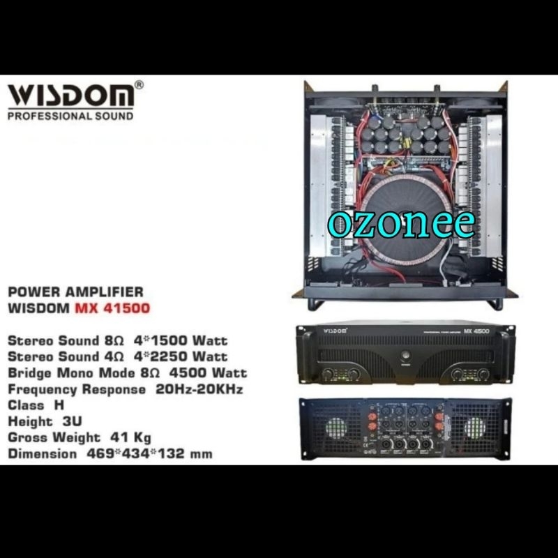 Power Amplifier Wisdom MX 41500/ MX41500 Class H  4x1500 Watt