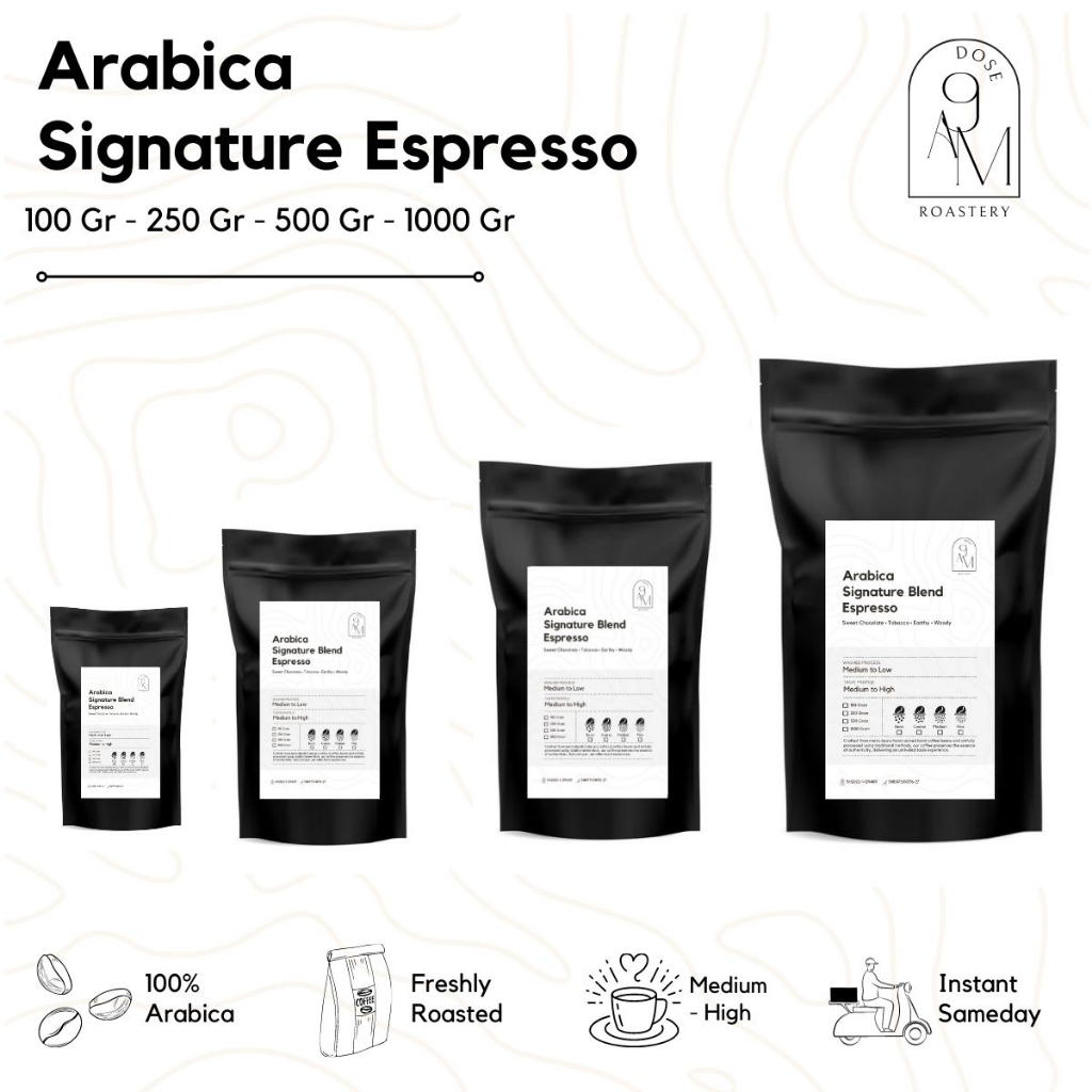 

9am Dose Biji Kopi Bubuk Espresso Arabica Blend 100% Arabika Coffee