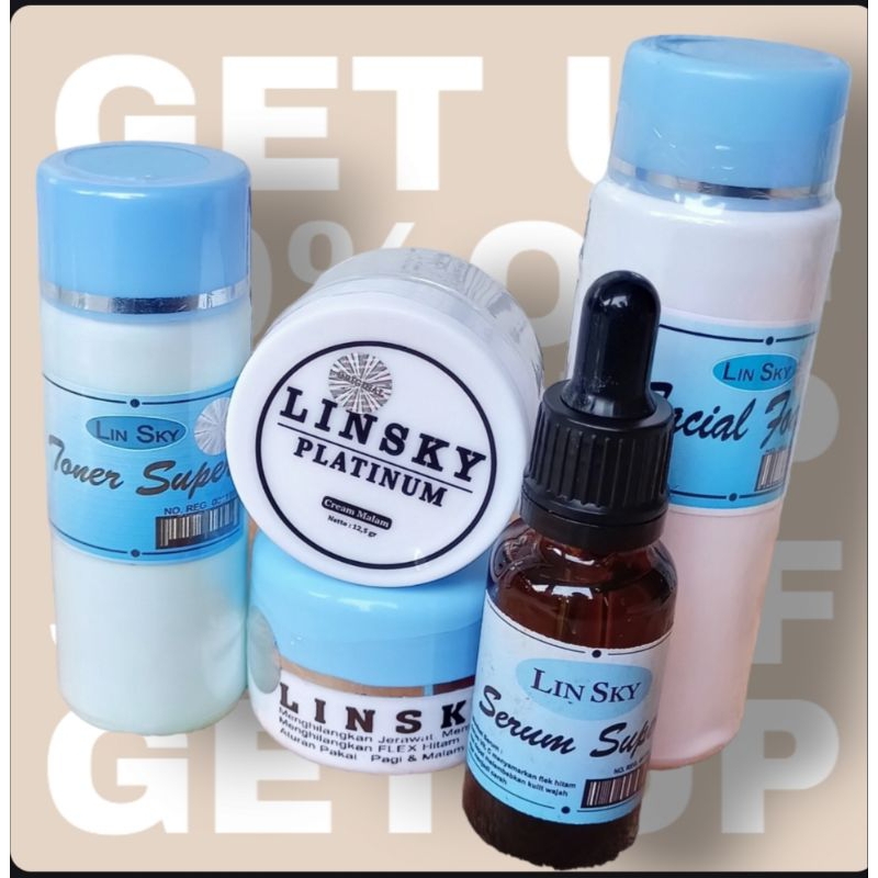 BARU Sepaket lengkap (5 Pcs) Linsky Biru Flek Hitam lebih cepat hasilnya untuk Semua Jenis Kulit dan