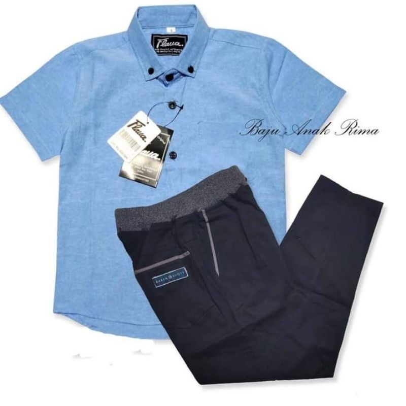 SETELAN KEMEJA ANAK LAKI LAKI USIA 4-13 TAHUN