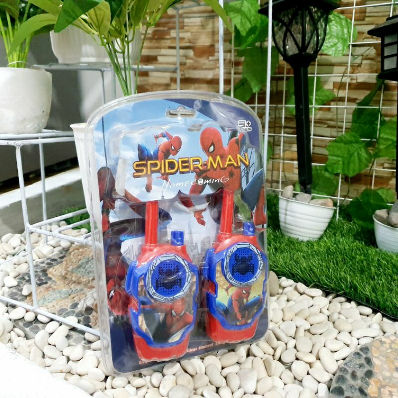 mainan walkie talkie karakter spiderman - mainan HT anak edukatif - mainan HT murah