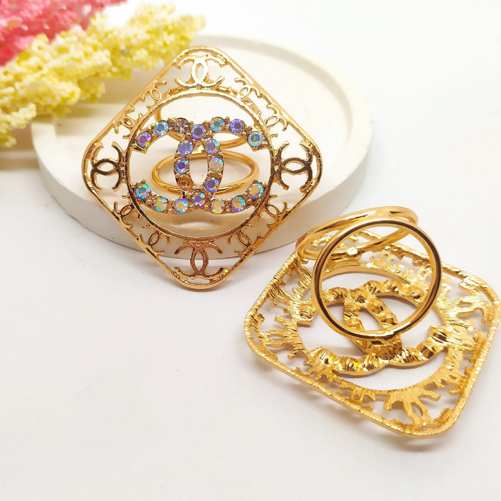 Termurah RING hijab /bros hijab/kolong jilbab/aksesoris hijab-Kotak CHN Gold