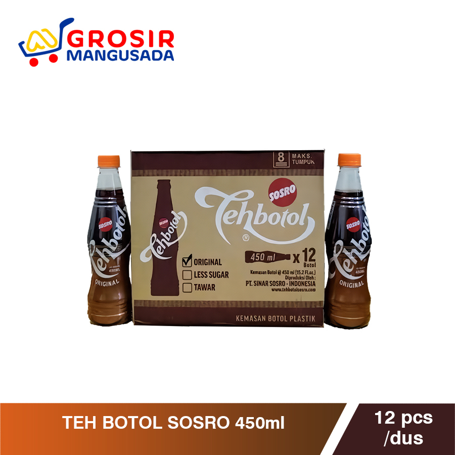 

Teh Botol Sosro 450 ml Paket Hemat 1 dus isi 12pcs Harga Grosir