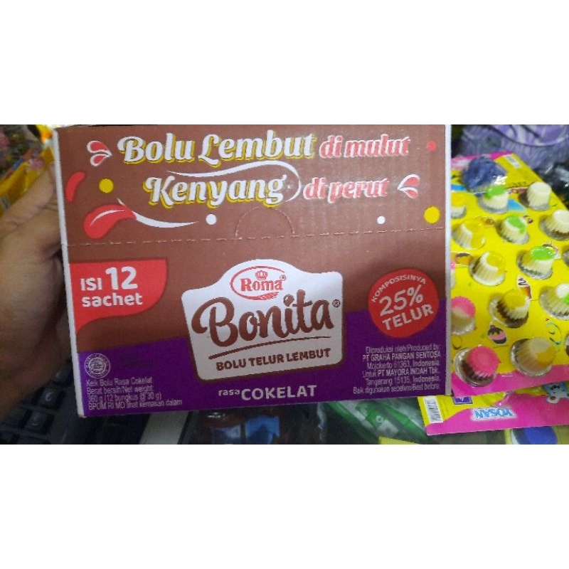 BOLU BONITA ADA 3 RASA COKLAT.KEJU.PANDAN