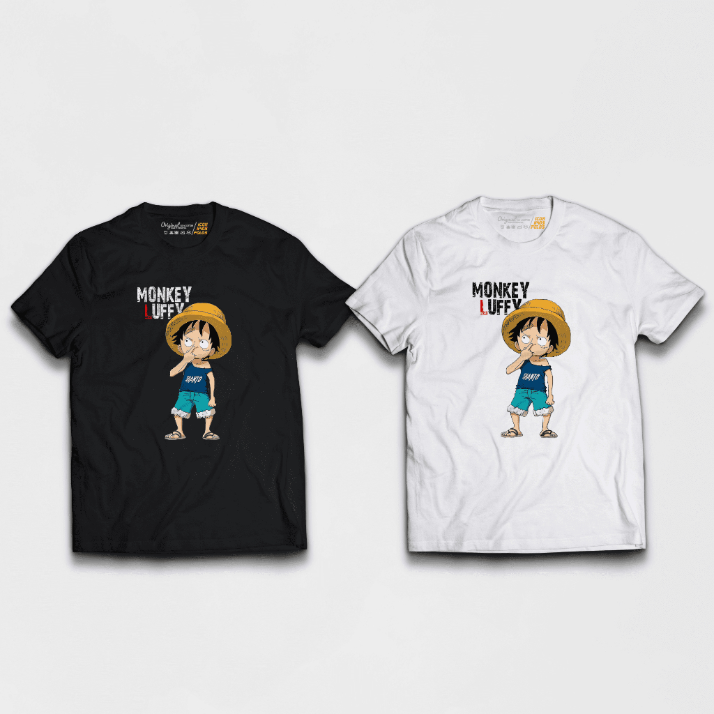 Kaos Anime One Piece Luffy Ngupil [IKP008] Baju Manga Jepang Standar Distro Katun Combed 24s Tebal