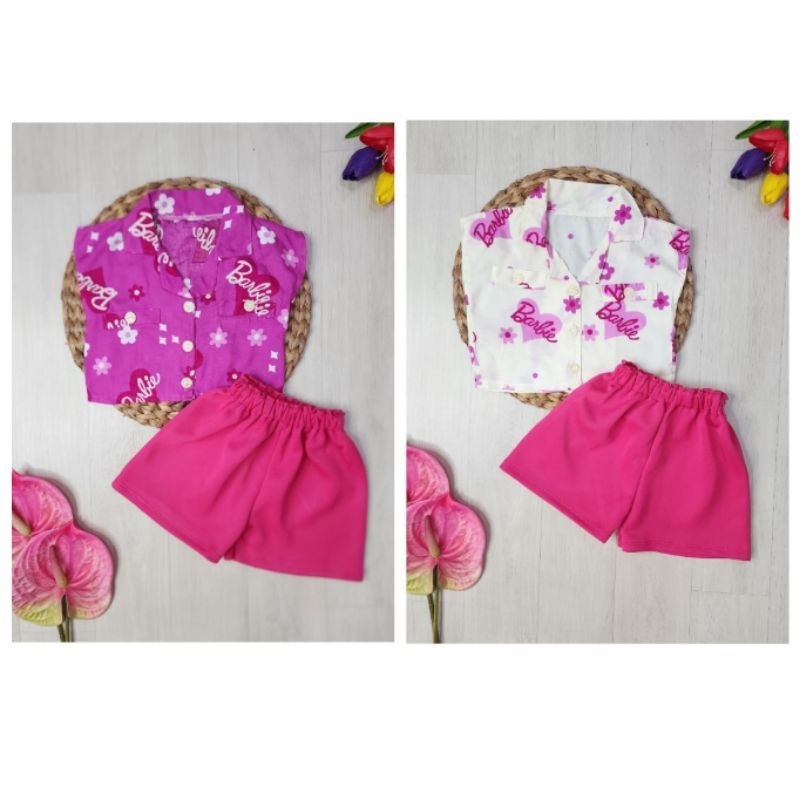 Setelan anak perempuan Barbie set celana scuba bayi perempuan