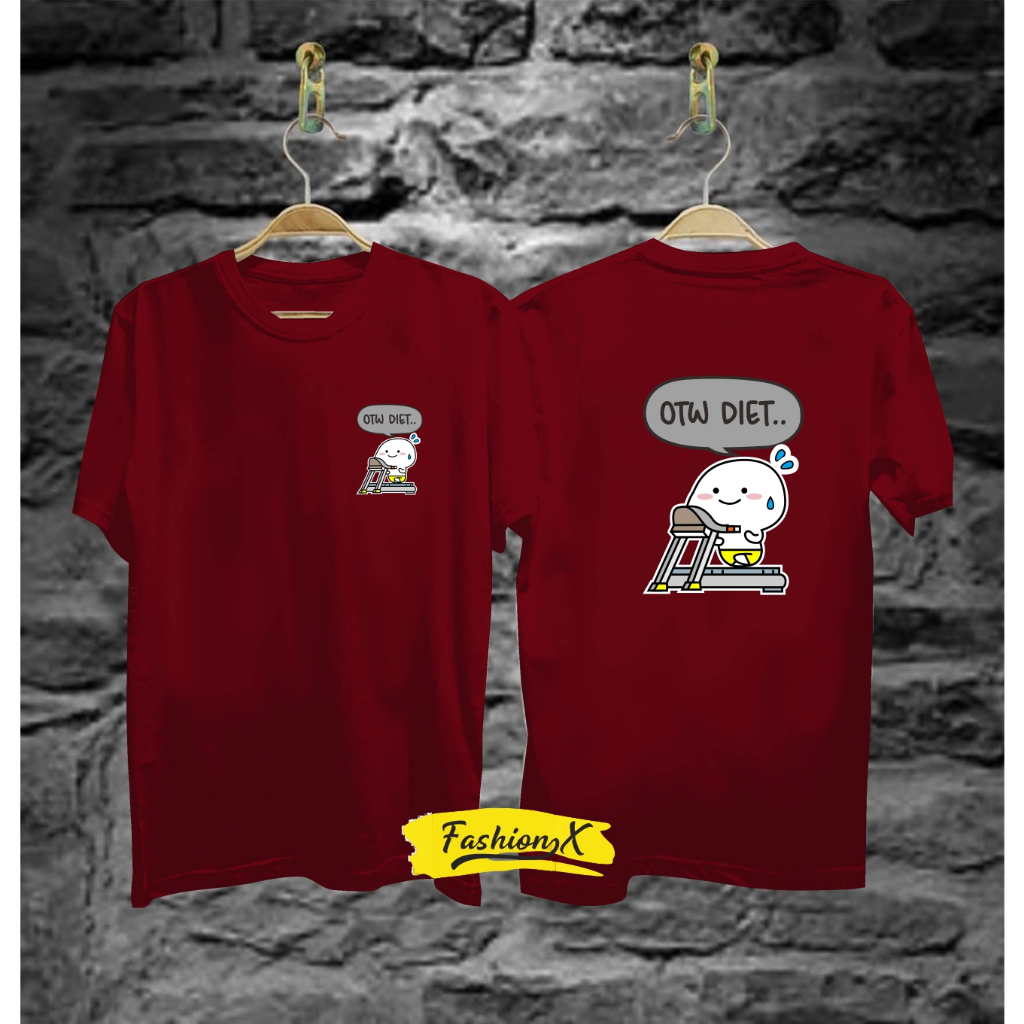 Kaos Pria Distro Otw Diet Bandung Original Murah/Baju Oblong Katun 30s