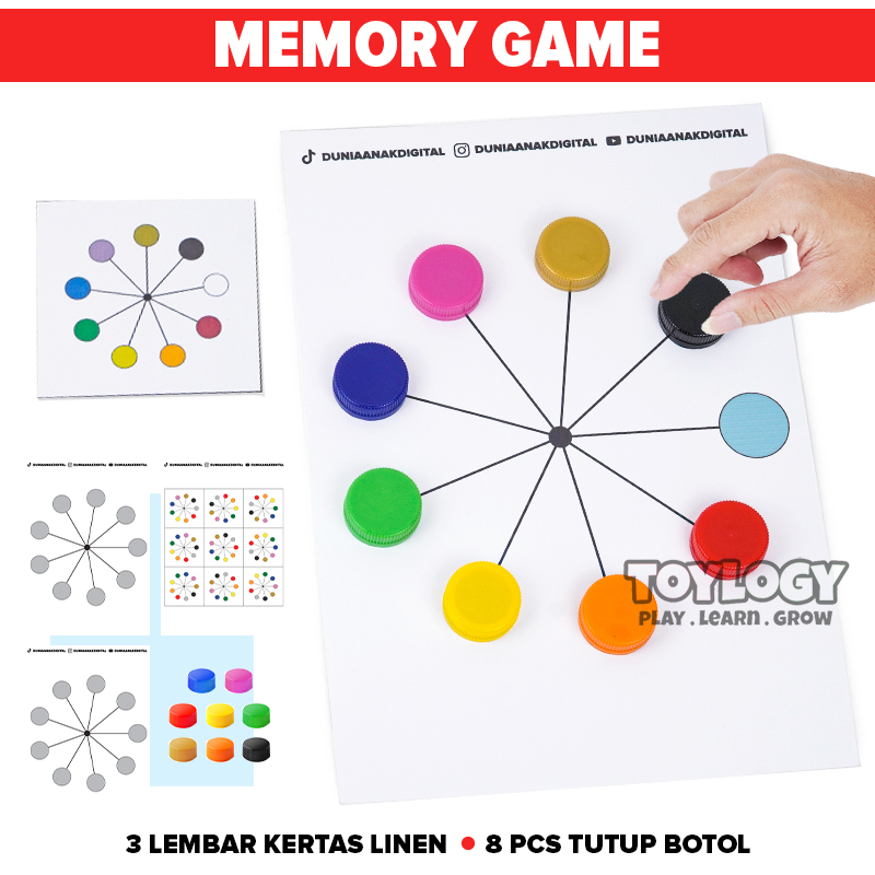 Mainan Edukasi Anak Kertas Activity Puzzle Game Color Memory Game Permainan Asah Otak Motorik Tk Sd