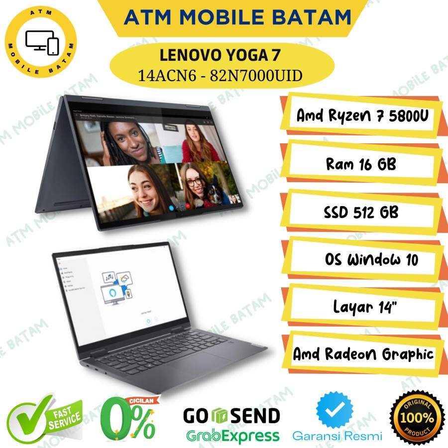 Laptop Lenovo Yoga 7 14ACN6 Ryzen 7 5800U 16/512Gb