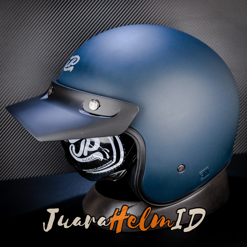 JPX HELM JP SIGNATURE SO SOLID / DEEP BLUE DOFF SILVER / RETRO CLASSIC