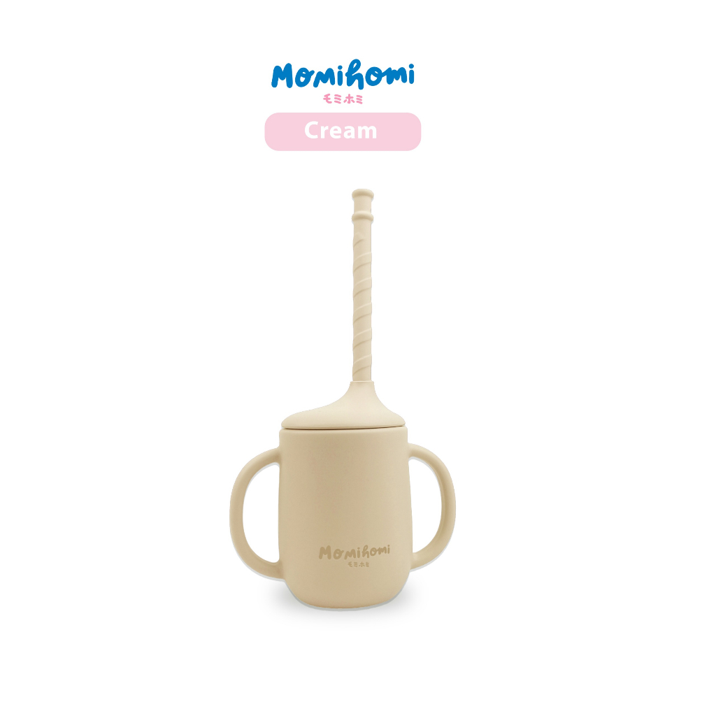 Momi Homi Premium Sippy Cup 3015 Silicone Baby Training Handle Peralatan Perlengkapan MPASI Set Gelas Silicone dan Sedotan Gelas Botol Minum Bayi Anak Silikon Anti Pecah Anti Tumpah Tahan Panas