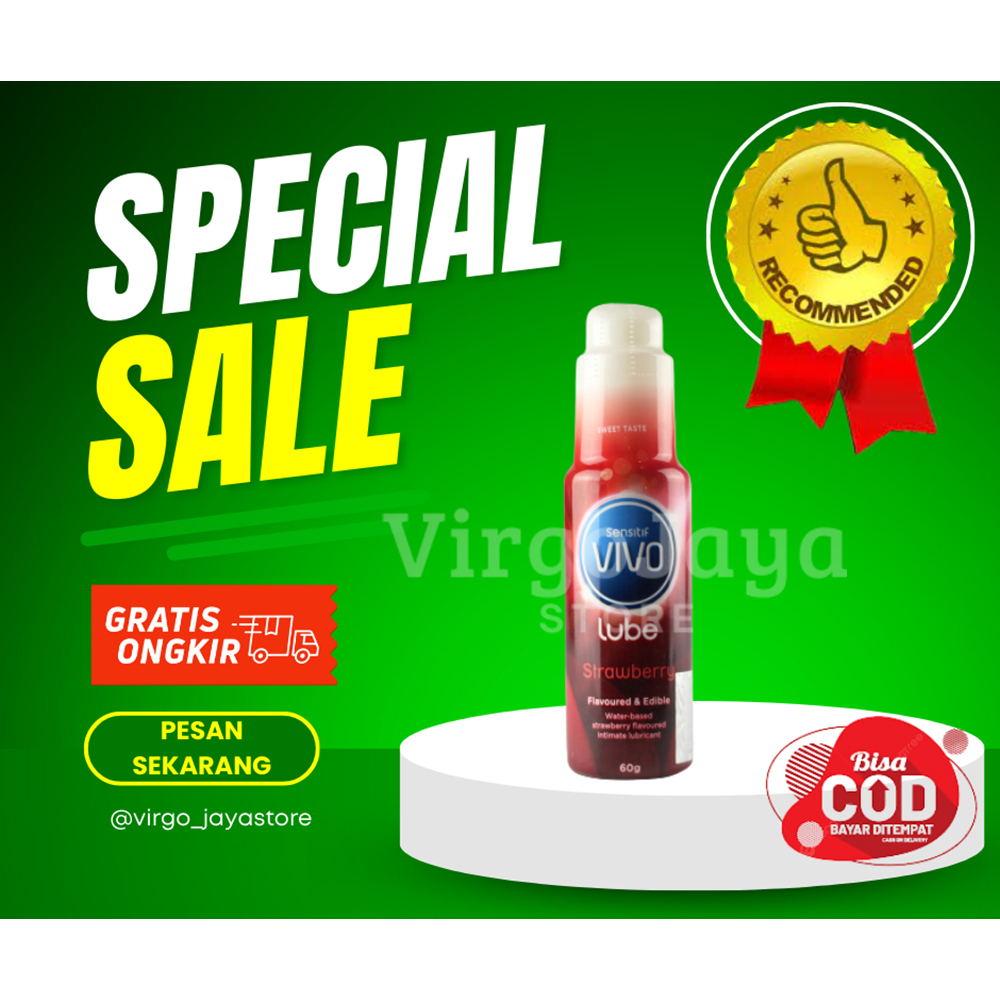 VIVO LUBRICANT STRAWBERRY 60Gr Pelumas Pelicin Vagina Aman Nyaman