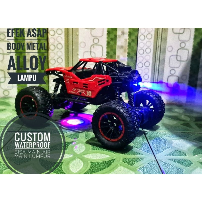 Rc rock crawler anti air water proof speed climbing 2WD skala 1:18 keluar asap