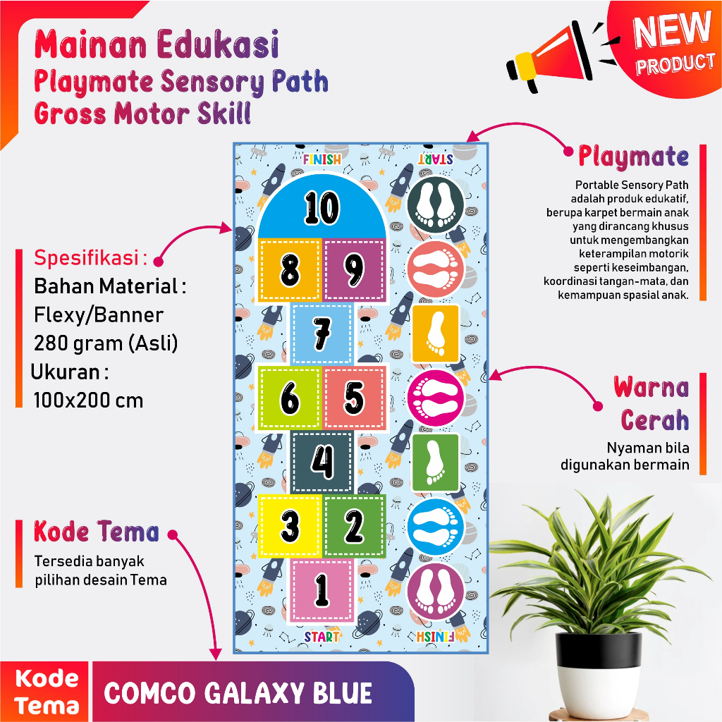 COMBO ENGKLEK JEJAK - playmate combo jejak kaki engklek MULTIFUNGSI engklek kaki mainan edukasi bann
